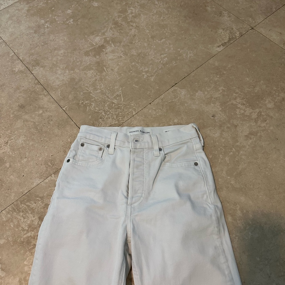 Aritzia Denim Forum The Arlo High Rise Straight 28L Jeans White - Picture 3 of 8